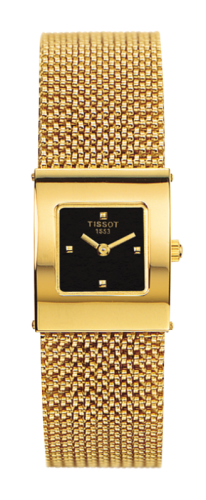 Tissot Bellflower Square Yellow Gold / Black / Bracelet